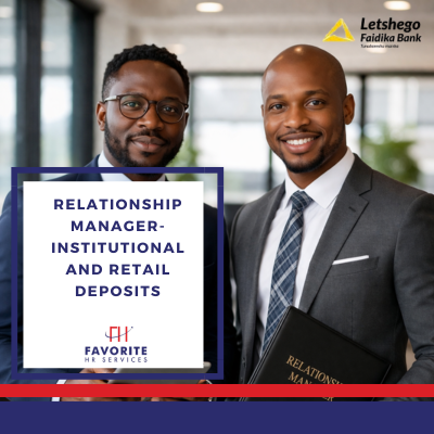 Relationship Manager- Institutional and Retail Deposits